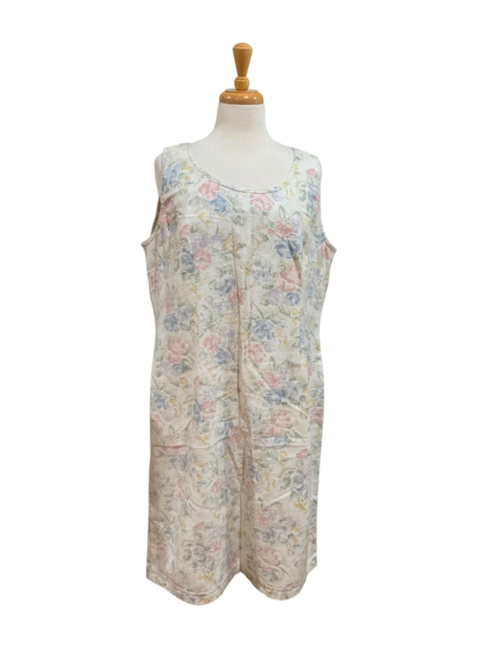 Vntg 60’s Women's handmade Floral Sleeveless Lightweight Shift Dress Volup 16/18